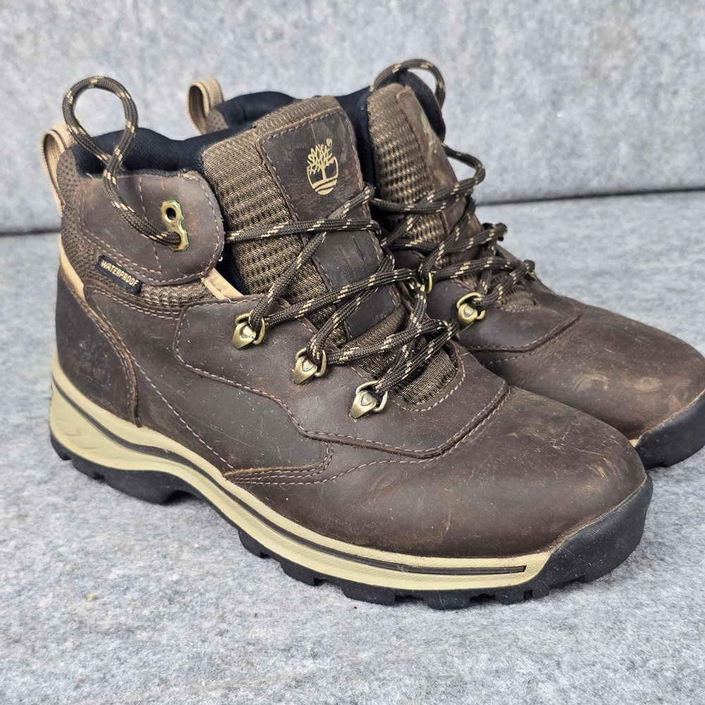Timberland White Ledge Womens 5.5 Brown Leather Waterproof Hiking Boots 66961M
